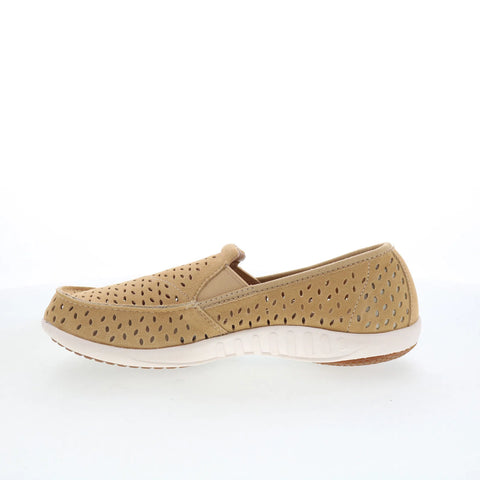 Spenco Equinox Slip-On SP1092TAN Womens Brown Suede Loafer Slippers Shoes