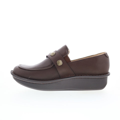 Alegria Ericka Upgrade ERC-8134 Womens Brown Leather Clog Flats Shoes