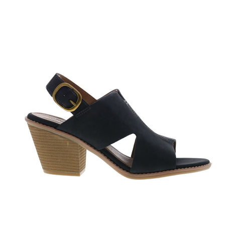 Eurosoft by Sofft Taite ES0035401 Womens Black Suede Heeled Sandals Shoes