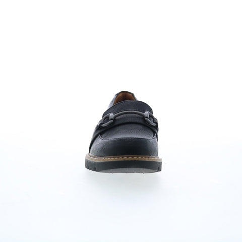 Eurosoft Larue ES0039601 Womens Black Nubuck Loafers & Slip Ons Casual Shoes