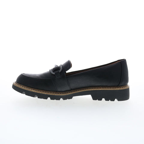 Eurosoft Larue ES0039601 Womens Black Nubuck Loafers & Slip Ons Casual Shoes