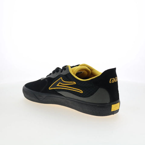 Lakai Essex Mens Black Suede Lace Up Skate Inspired Sneakers Shoes