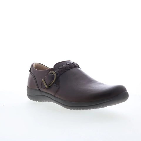 Earth Farage FARAGE Womens Brown Leather Loafers & Slip Ons Casual Shoes