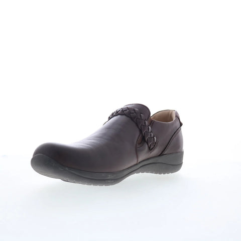 Earth Farage FARAGE Womens Brown Leather Loafers & Slip Ons Casual Shoes