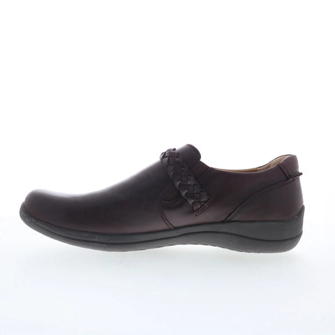 Earth Farage FARAGE Womens Brown Leather Loafers & Slip Ons Casual Shoes