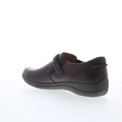 Earth Farage FARAGE Womens Brown Leather Loafers & Slip Ons Casual Shoes