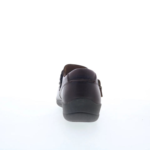 Earth Farage FARAGE Womens Brown Leather Loafers & Slip Ons Casual Shoes