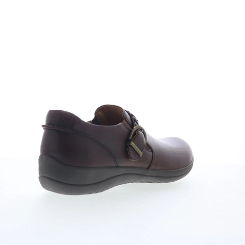 Earth Farage FARAGE Womens Brown Leather Loafers & Slip Ons Casual Shoes