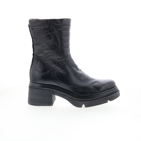 A.S. 98 Ethel 2651 Womens Black Leather Zipper Ankle & Booties Boots