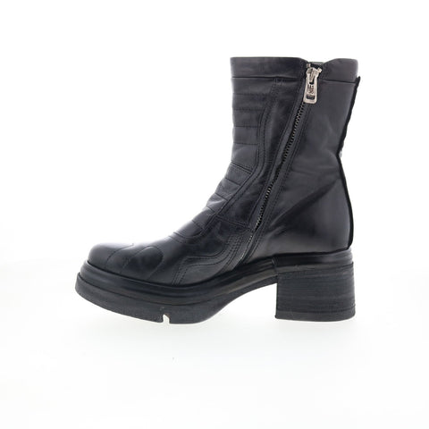 A.S. 98 Ethel 2651 Womens Black Leather Zipper Ankle & Booties Boots
