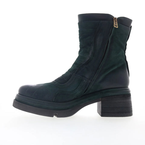 A.S. 98 Ethel Womens Green Suede Zipper Casual Dress Boots