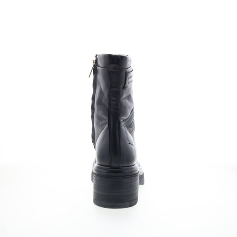 A.S. 98 Ethel Womens Black Leather Zipper Casual Dress Boots
