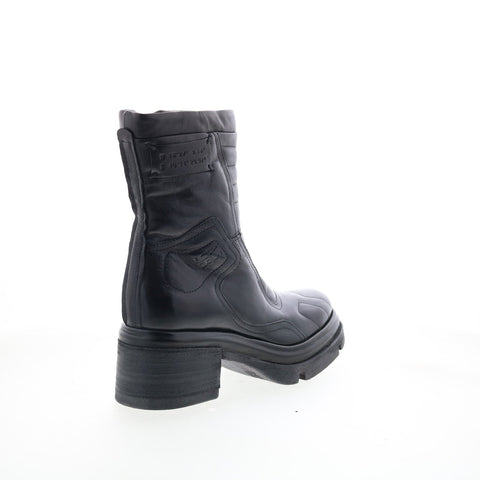 A.S. 98 Ethel Womens Black Leather Zipper Casual Dress Boots