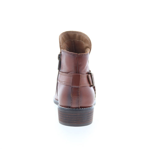 Earth Naira ETNAIRA Womens Brown Leather Zipper Ankle & Booties Boots