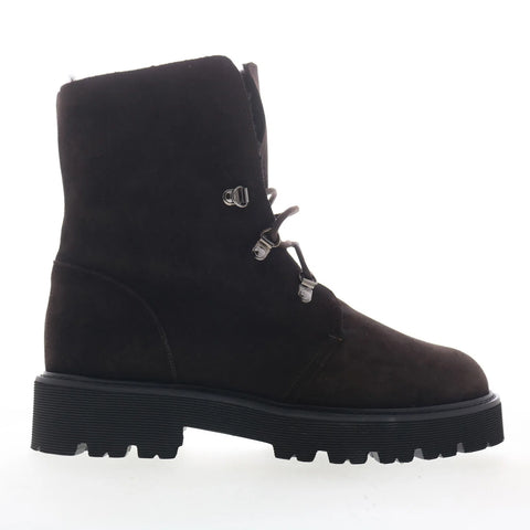 Aquatalia Eva TW5EVAC16 Womens Brown Suede Lace Up Ankle & Booties Boots