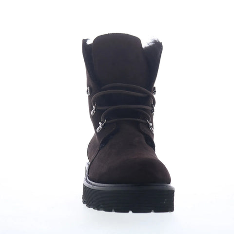Aquatalia Eva TW5EVAC16 Womens Brown Suede Lace Up Ankle & Booties Boots