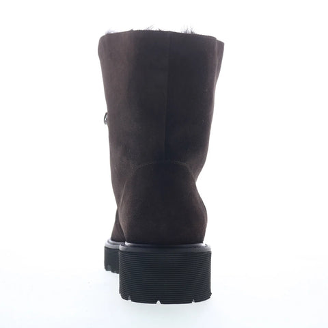 Aquatalia Eva TW5EVAC16 Womens Brown Suede Lace Up Ankle & Booties Boots