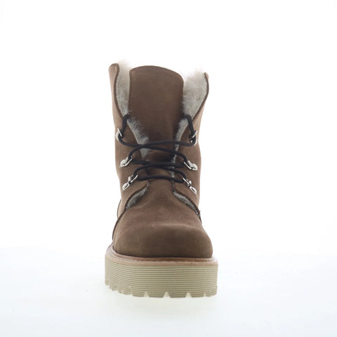Aquatalia Eva TW5EVAO1 Womens Brown Suede Lace Up Ankle & Booties Boots