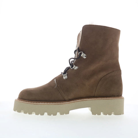 Aquatalia Eva TW5EVAO1 Womens Brown Suede Lace Up Ankle & Booties Boots