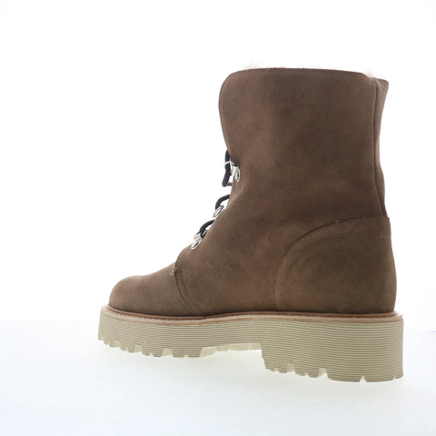 Aquatalia Eva TW5EVAO1 Womens Brown Suede Lace Up Ankle & Booties Boots