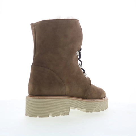 Aquatalia Eva TW5EVAO1 Womens Brown Suede Lace Up Ankle & Booties Boots