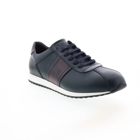 Bruno Magli Evo EVO4 Mens Blue Leather Lace Up Lifestyle Sneakers Shoes