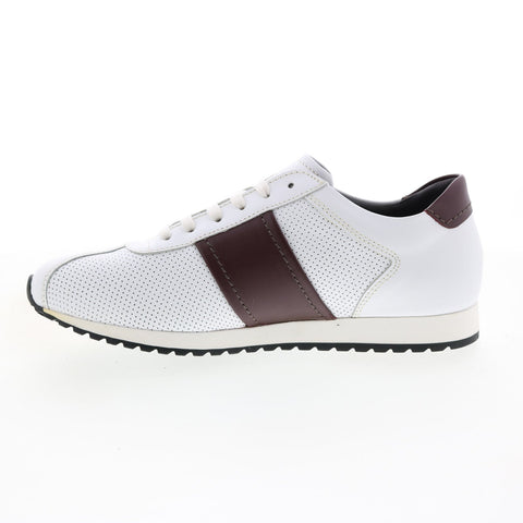 Bruno Magli Evo EVO5 Mens White Leather Lace Up Lifestyle Sneakers Shoes