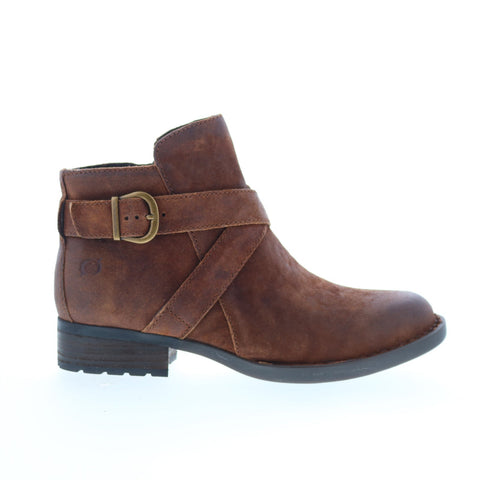 Born Trinculo F11426 Womens Brown Leather Zipper Ankle & Booties Boots