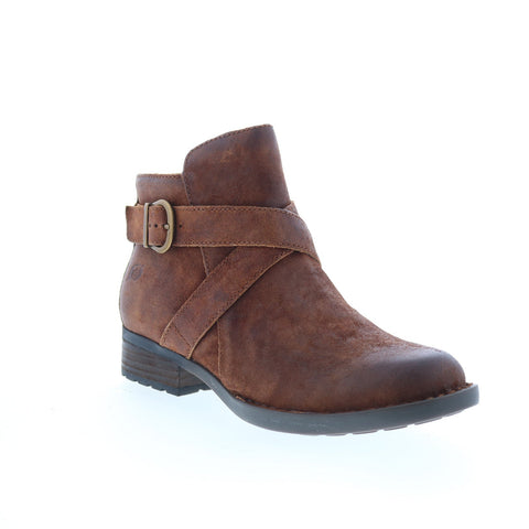 Born Trinculo F11426 Womens Brown Leather Zipper Ankle & Booties Boots