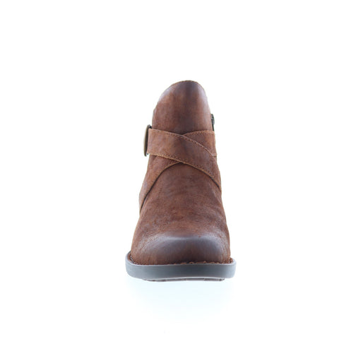 Born Trinculo F11426 Womens Brown Leather Zipper Ankle & Booties Boots