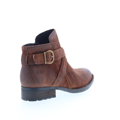 Born Trinculo F11426 Womens Brown Leather Zipper Ankle & Booties Boots