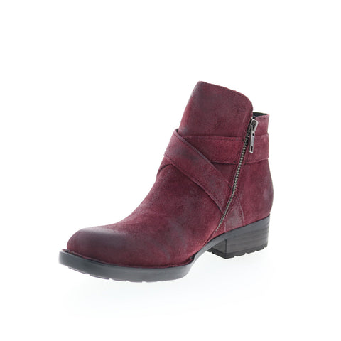 Born Trinculo F11447 Womens Burgundy Leather Zipper Ankle & Booties Boots