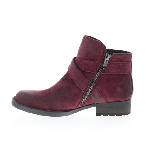 Born Trinculo F11447 Womens Burgundy Leather Zipper Ankle & Booties Boots