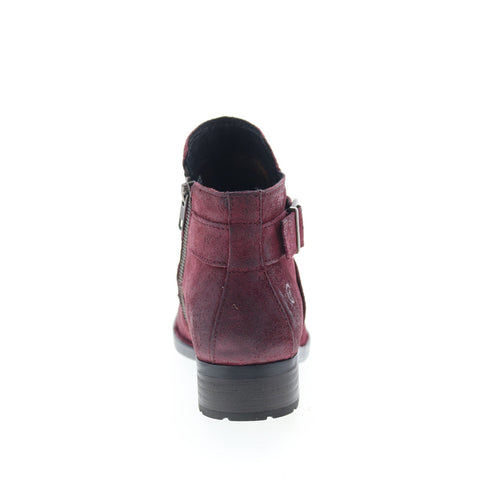 Born Trinculo F11447 Womens Burgundy Leather Zipper Ankle & Booties Boots