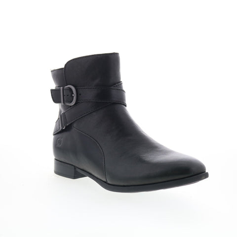 Born Easton F27203 Womens Black Leather Zipper Ankle & Booties Boots