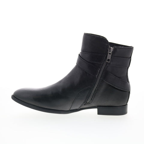 Born Easton F27203 Womens Black Leather Zipper Ankle & Booties Boots