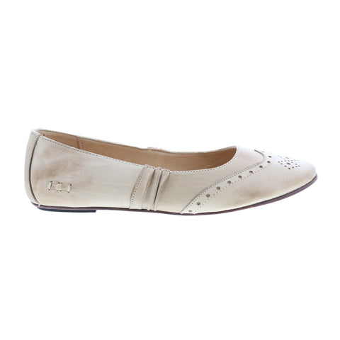 Bed Stu Tap F301602 Womens Beige Leather Slip On Ballet Flats Shoes
