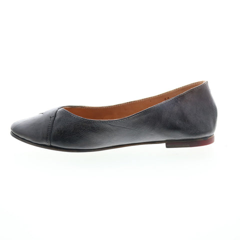 Bed Stu Indie F301622 Womens Black Leather Slip On Ballet Flats Shoes