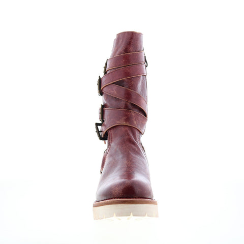 Bed Stu Judy F311035 Womens Burgundy Leather Lace Up Casual Dress Boots