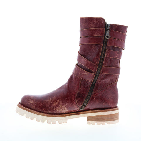 Bed Stu Judy F311035 Womens Burgundy Leather Lace Up Casual Dress Boots