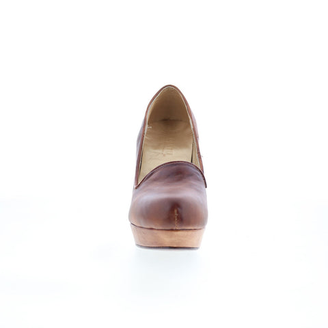 Bed Stu Leader F313403 Womens Brown Leather Slip On Pumps Heels Shoes