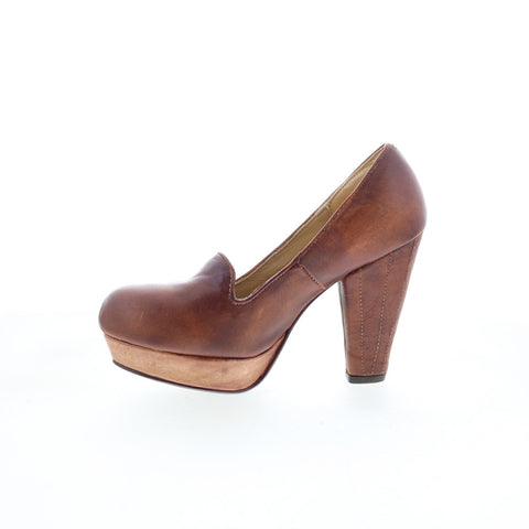 Bed Stu Leader F313403 Womens Brown Leather Slip On Pumps Heels Shoes