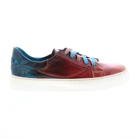 Bed Stu Azeli F319008 Womens Red Leather Lace Up Lifestyle Sneakers Shoes