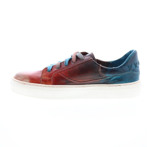 Bed Stu Azeli F319008 Womens Red Leather Lace Up Lifestyle Sneakers Shoes