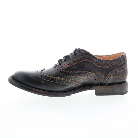 Bed Stu Lita F321102 Womens Black Leather Lace Up Oxford Flats Shoes
