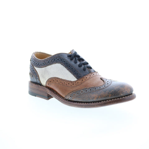 Bed Stu Lita F321102 Womens Brown Leather Lace Up Oxford Flats Shoes