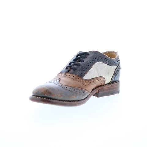 Bed Stu Lita F321102 Womens Brown Leather Lace Up Oxford Flats Shoes