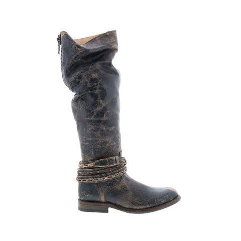 Bed Stu Eva F321120 Womens Black Leather Zipper Knee High Boots