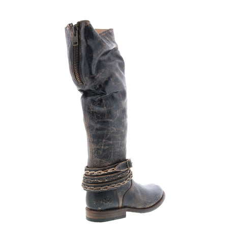 Bed Stu Eva F321120 Womens Black Leather Zipper Knee High Boots