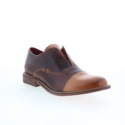 Bed Stu Rose F321135 Womens Brown Leather Slip On Oxford Flats Shoes